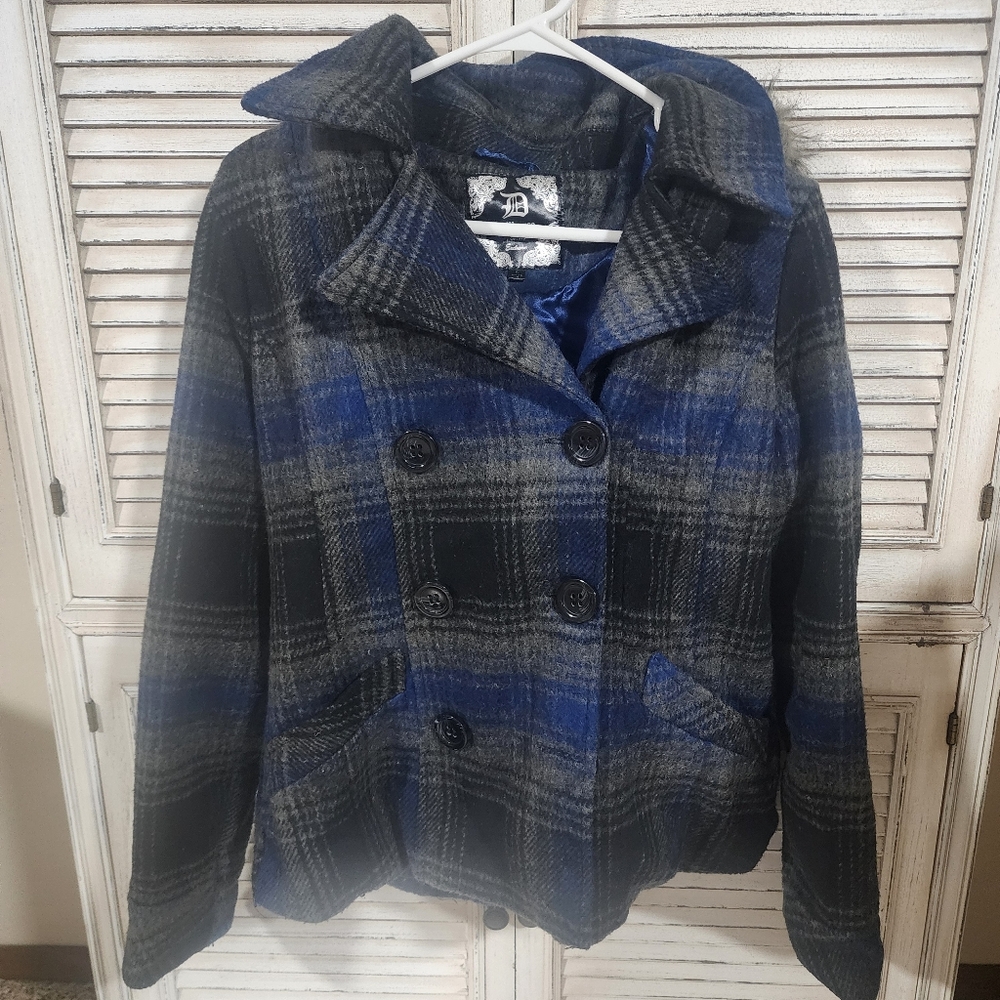 Women's Small Dollhouse Plaid Double-Breasted Peabody Jacket